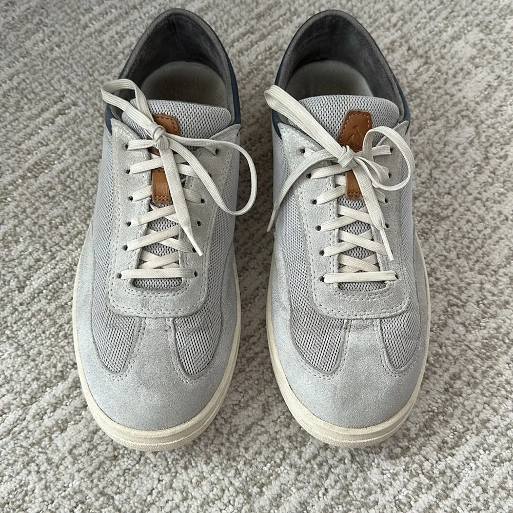 Olukai Punini Men's Casual Lace-Up Sneakers in Vapor/Trench Blue.